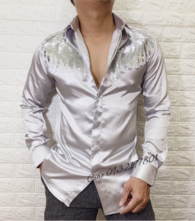 Sơ Mi Phi Thêu Cánh Kim Sa