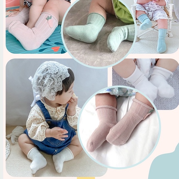Tất cho bé gái cao cổ từ 0 đến 3 tuổi hình cà rốt chất liệu cotton cute LABAMO TAT03