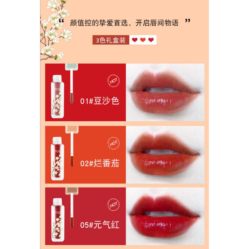 [Hàng mới về] Set 3 Son Kem Lì Mịn Mượt Như Nhung Lâu Trôi Dưỡng Ẩm Và Không Làm Khô Môi | BigBuy360 - bigbuy360.vn