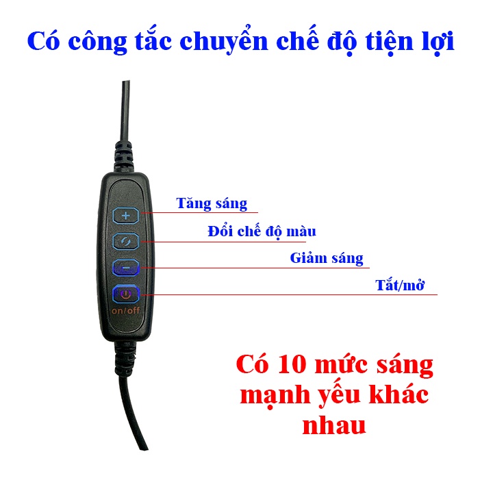 Đèn Livetream để bàn 3 trong 1 - Kẹp được 2 điện thoại cũng lúc - Có 3 chế độ màu khác nhau Educase86