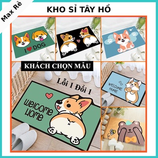 [Lỗi 1 đổi 1 ❤️] Thảm lau chân ⚡ Thảm chùi chân in hình 3d siêu thấm có đế cao su hạt chống trơn trượt