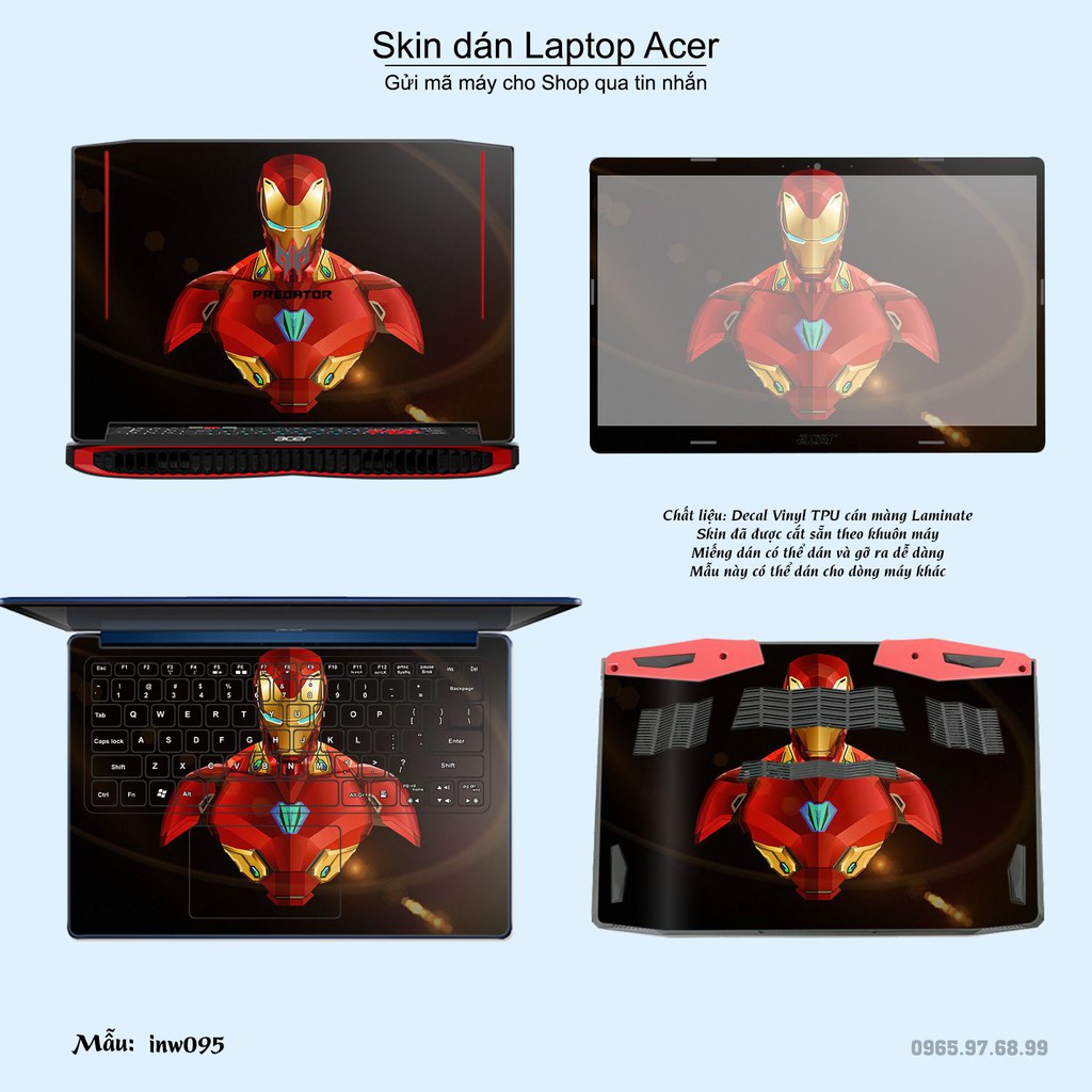 Skin dán Laptop Acer in hình Inifinity War (inbox mã máy cho Shop)