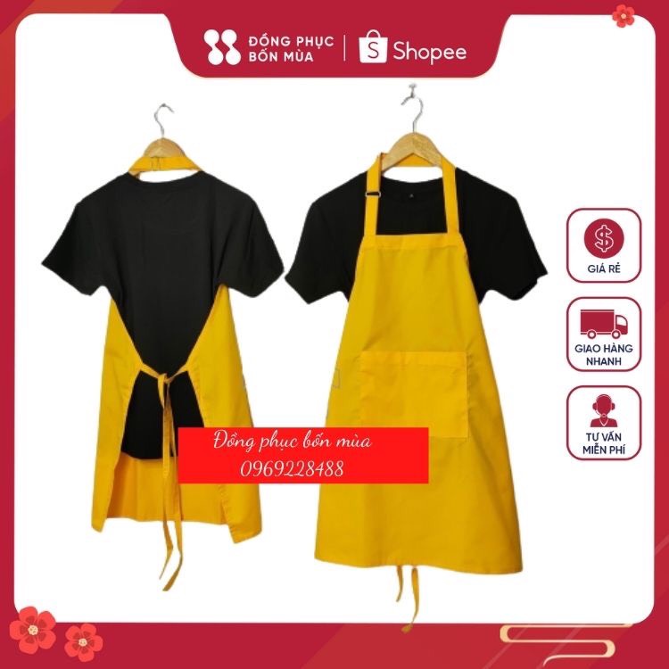 Tạp dề trơn dài tạp dề phục vụ Nam Nữ Tạp dề Phục VỤ chất đẹp nhiều màu sẵn kèm video