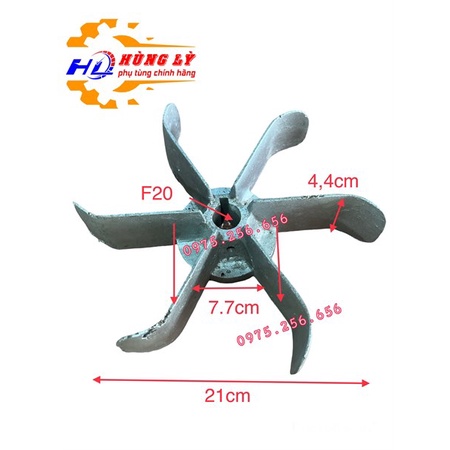 Cánh quạt 6 cánh nhôm 750=850 phụ tùng máy nghiền sát phụ tùng máy nông nghiệp phụ tùng Hùng Lỳ