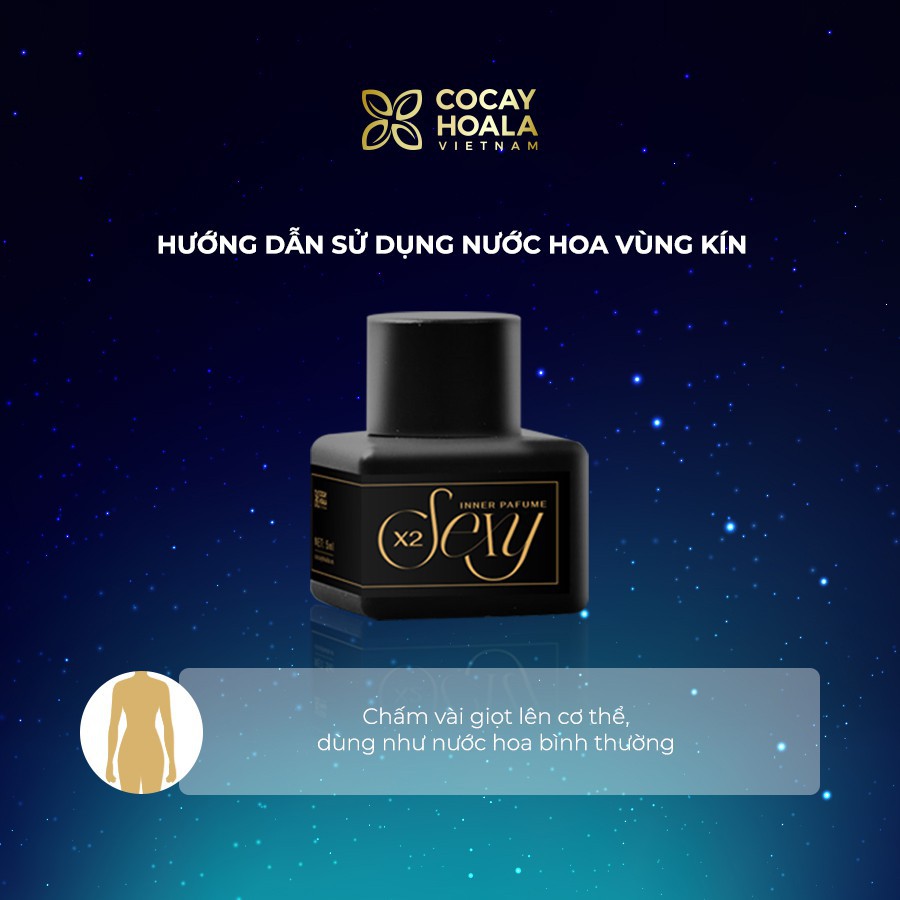 Nước hoa vùng kín X2 Sexy Cocayhoala 5ml khử mùi hôi, làm thơm, hồng và se khít vùng kín