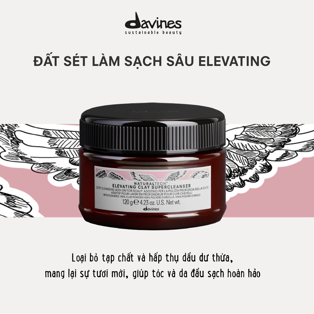 Đất sét làm sạch sâu DAVINES ELEVATING CLAY SUPERCLEANSER dung tích 120ml