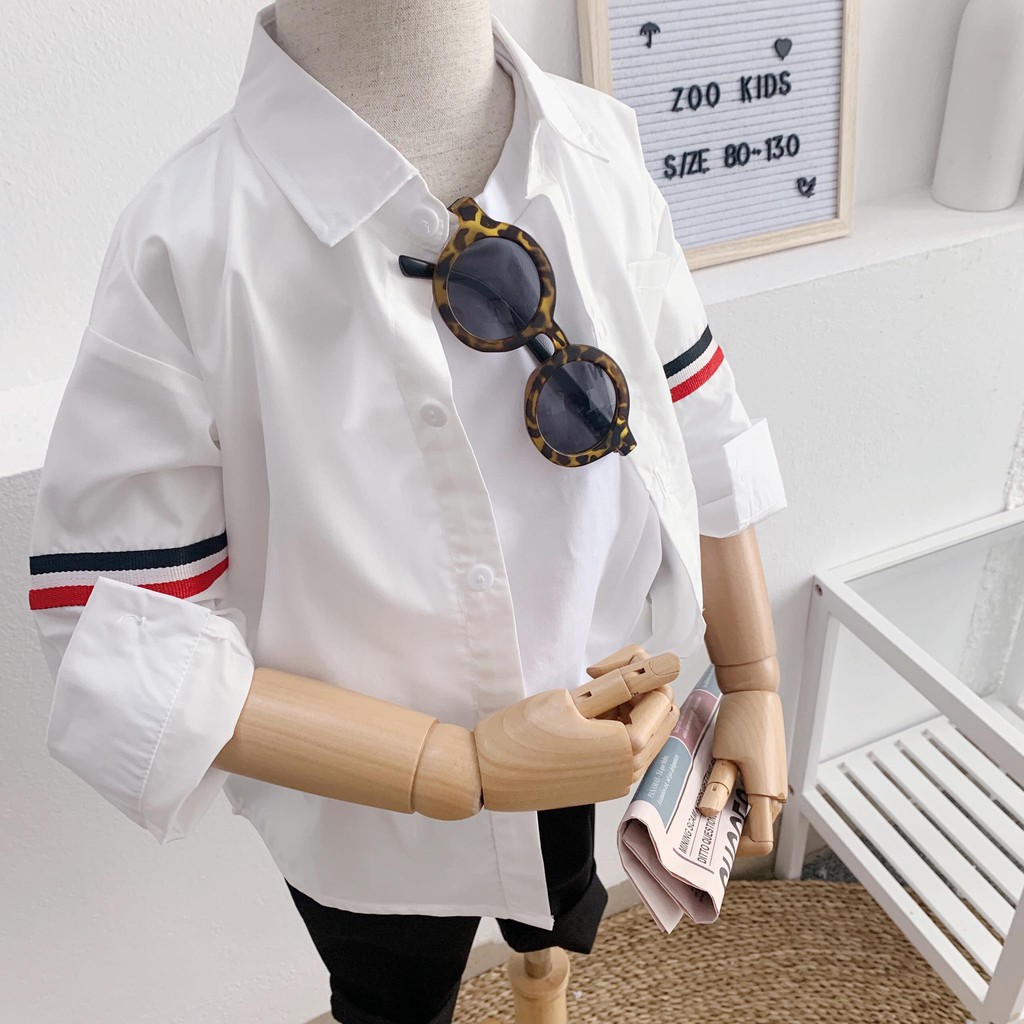 Sét bộ bé trai từ 8-22kg, áo trắng quần kaki kèm cavat hàng chính hãng zookid