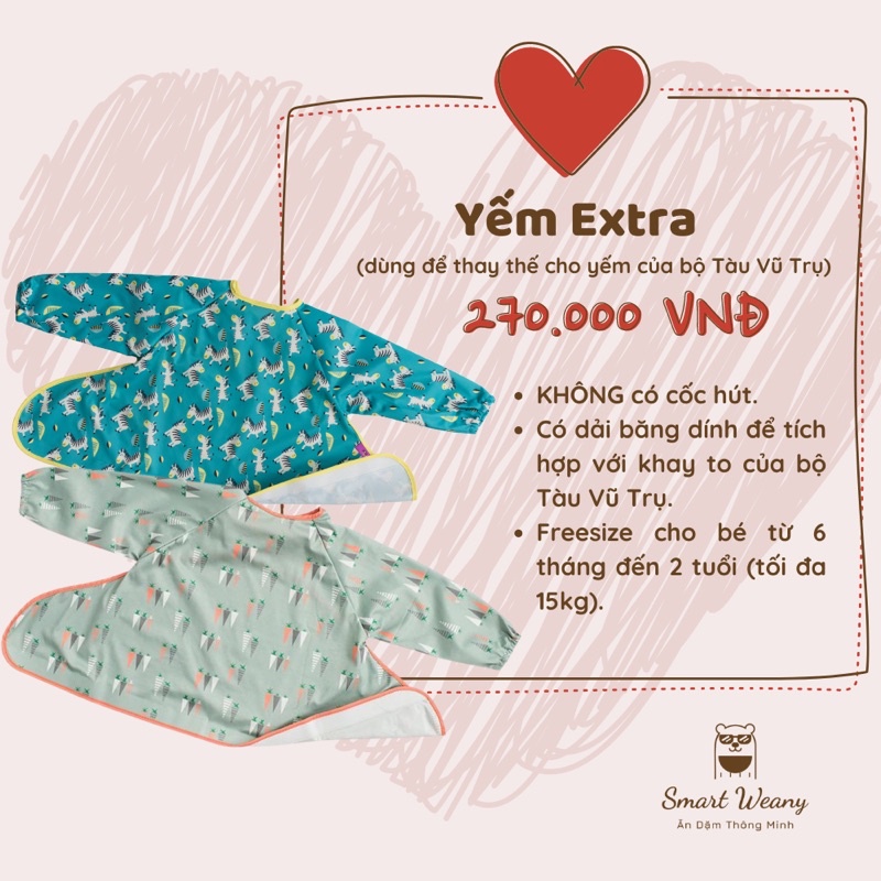 Yếm EXTRA cho Bộ Tàu Vũ Trụ • KO CÓ CỐC HÚT, KHÔNG KÈM KHAY - [Tidy Tot UK] Bib and Tray Kit Additional Bib