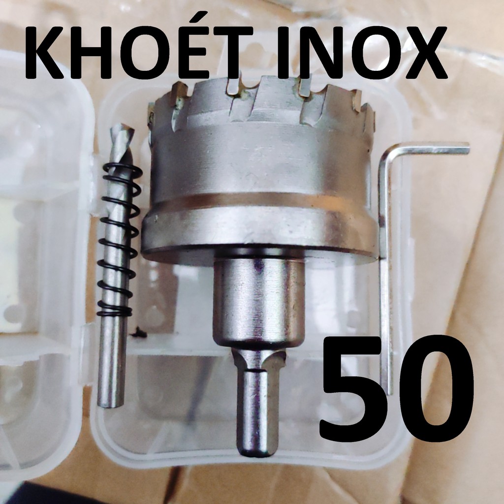 Mũi khoét inox 50 , sắt đầu hợp kim công nghệ Đức Loại 1, mũi khoét kim loại 50mm