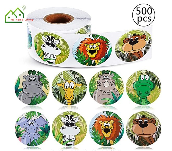 Set 500 nhãn dán trang trí tường họa tiết động vật dễ thương