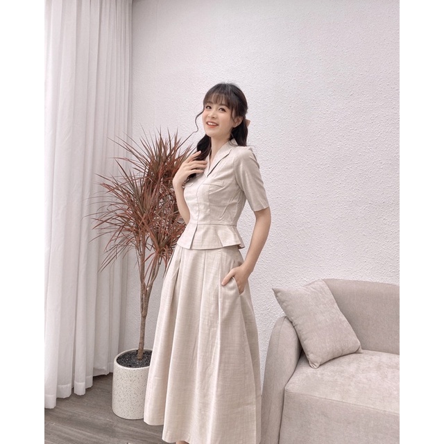 ▼∏❍SET Áo kèm Chân Váy nữ FANSIX - KH03 vải sợi tre óng mịn sang trọng, quý phái | BigBuy360 - bigbuy360.vn