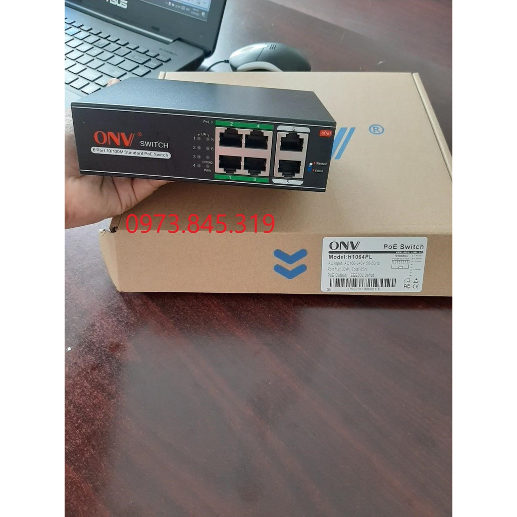Switch Poe Onv 6 cổng Model ONV-H1064PL