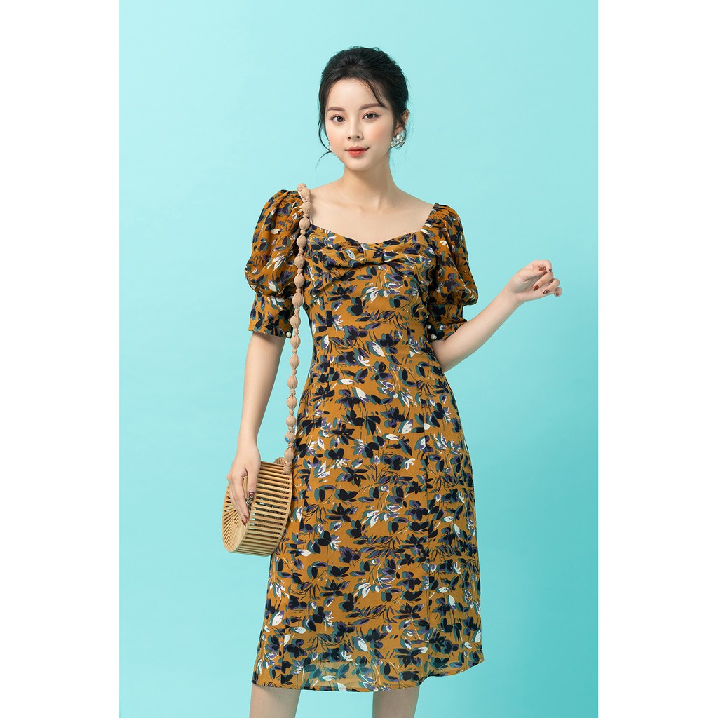 Đầm dài cổ vuông nơ ngực 20AGAIN DDW1069 | BigBuy360 - bigbuy360.vn