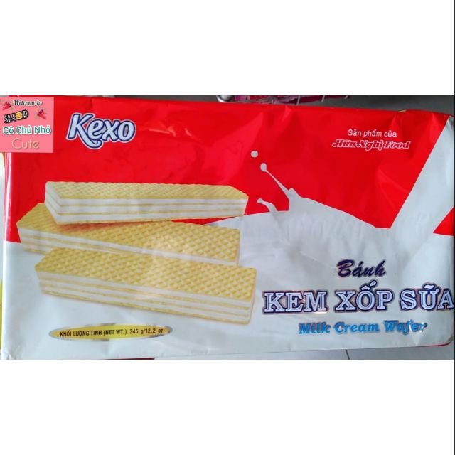 Bánh xốp Kexo nhân kem sữa 345g