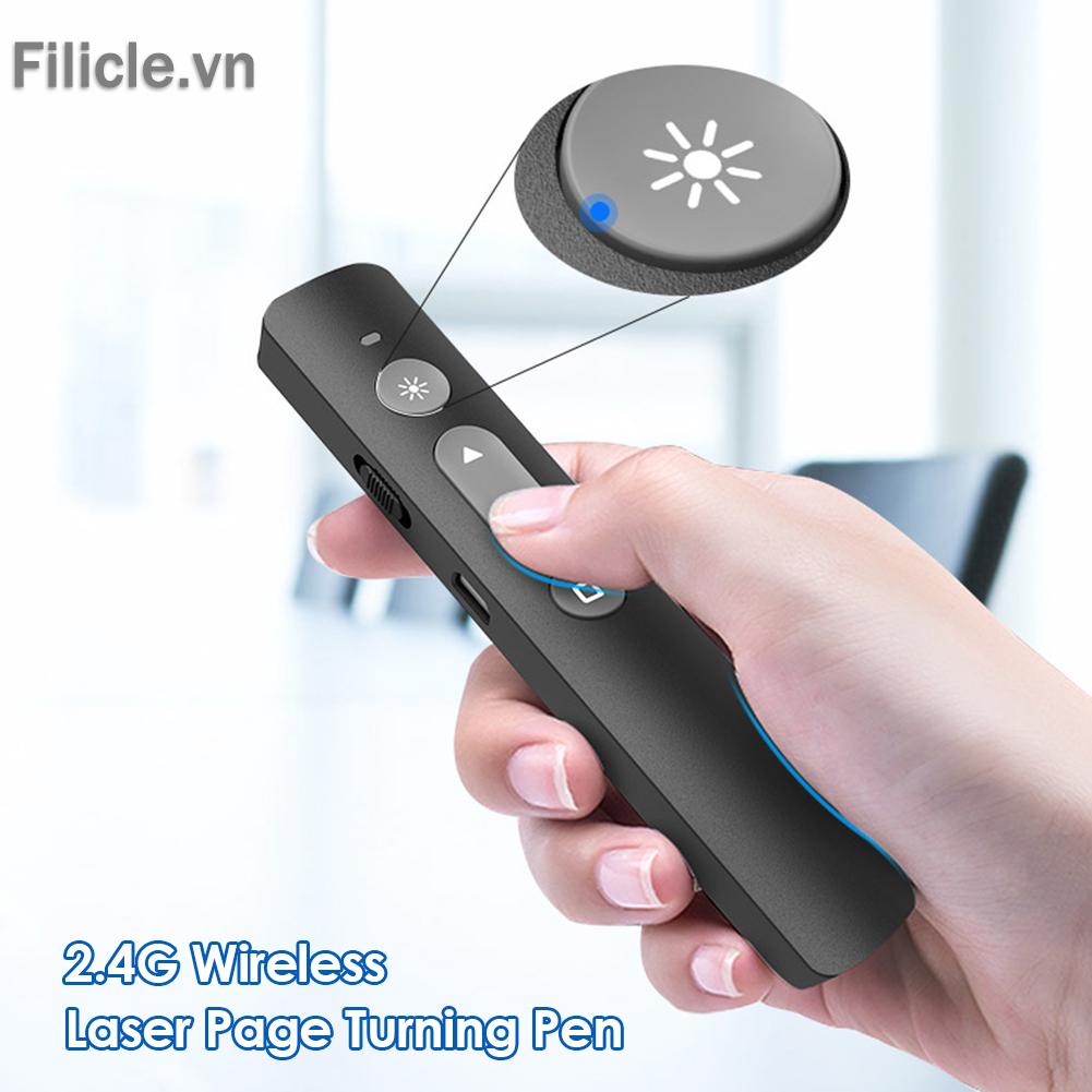 Bút chỉ điểm không dây FILICLE 2.4GHz có thể trượt để sạc bằng cổng USB tiện dụng
