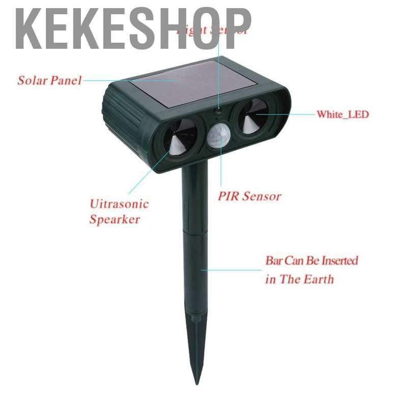 Kekeshop Solar Power Ultrasonic Electronic Pest Animal Repeller Repellent Sensor Garden