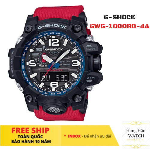 [Bảo hành 10 năm] Đồng hồ thể thao nam G-Shock GWG-1000RD-4A full phụ kiện [Hưng Hân Shop]
