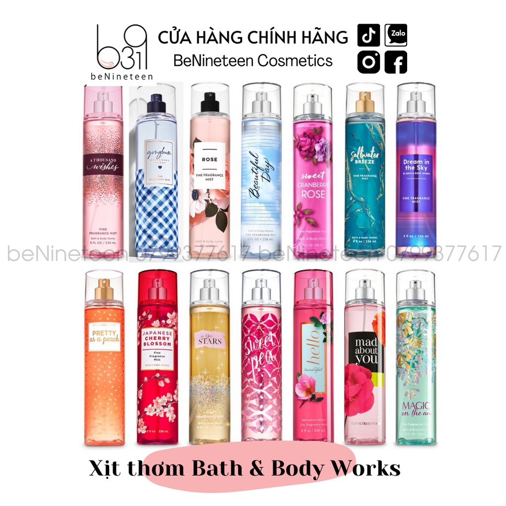 Xịt Thơm Toàn Thân Hương Nước Hoa Bath & Body Works Fine Fragrance Mist [BeNineteen]