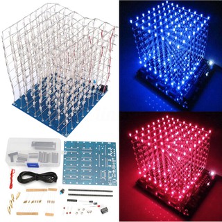 Bảng mạch đèn LED điện tử 8x8x8 ánh sáng xanh dương