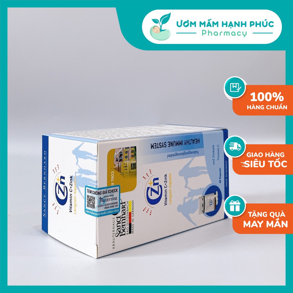 Viên uống Vitamin C và Kẽm - ZinkC   hỗ trợ vô sinh, hiếm muộn