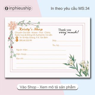 Phiếu giao hàng mẫu hoa (400 tờ)