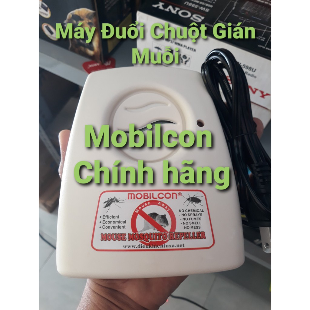 Máy Đuổi Chuột, Muỗi, Gián Mobilcon 3 in 1 Sóng Siêu Âm - Diện tích 20m2