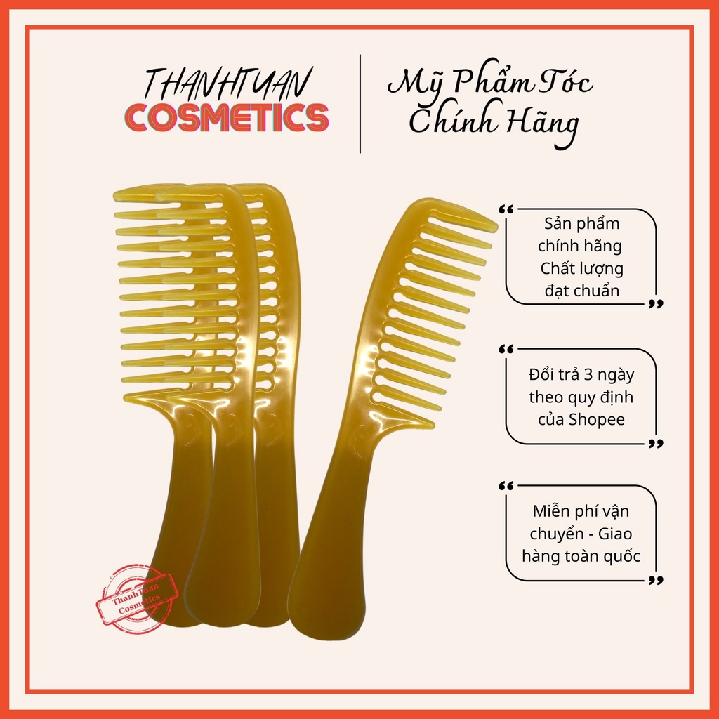 Lược thưa chải tóc xoăn màu vàng, lược chải tóc gỡ rối - ThanhTuan Cosmetics