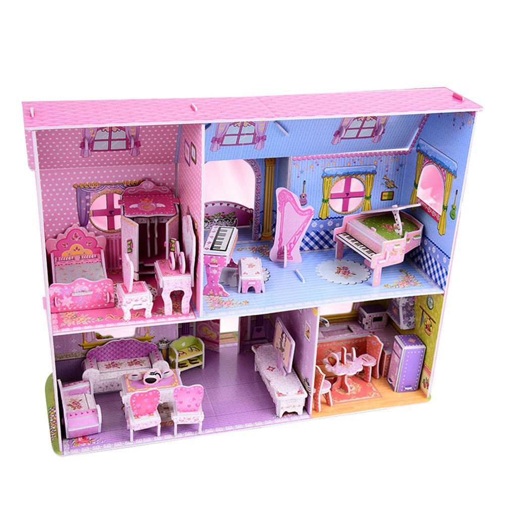 Bộ Xếp Hình 3d Hình Ngôi Nhà Công Chúa Cho Trẻ Em