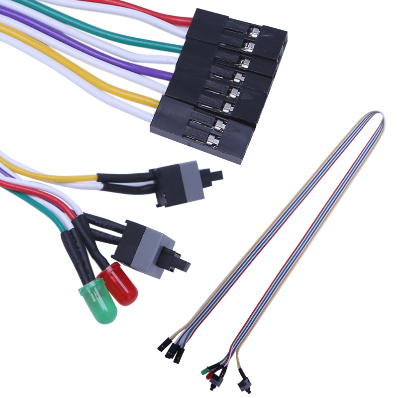 Dây Cáp Nguồn Bo Mạch Chủ Atx Máy Tính Có Công Tắc On / Off / Reset Với Đèn LED 25.6 ''