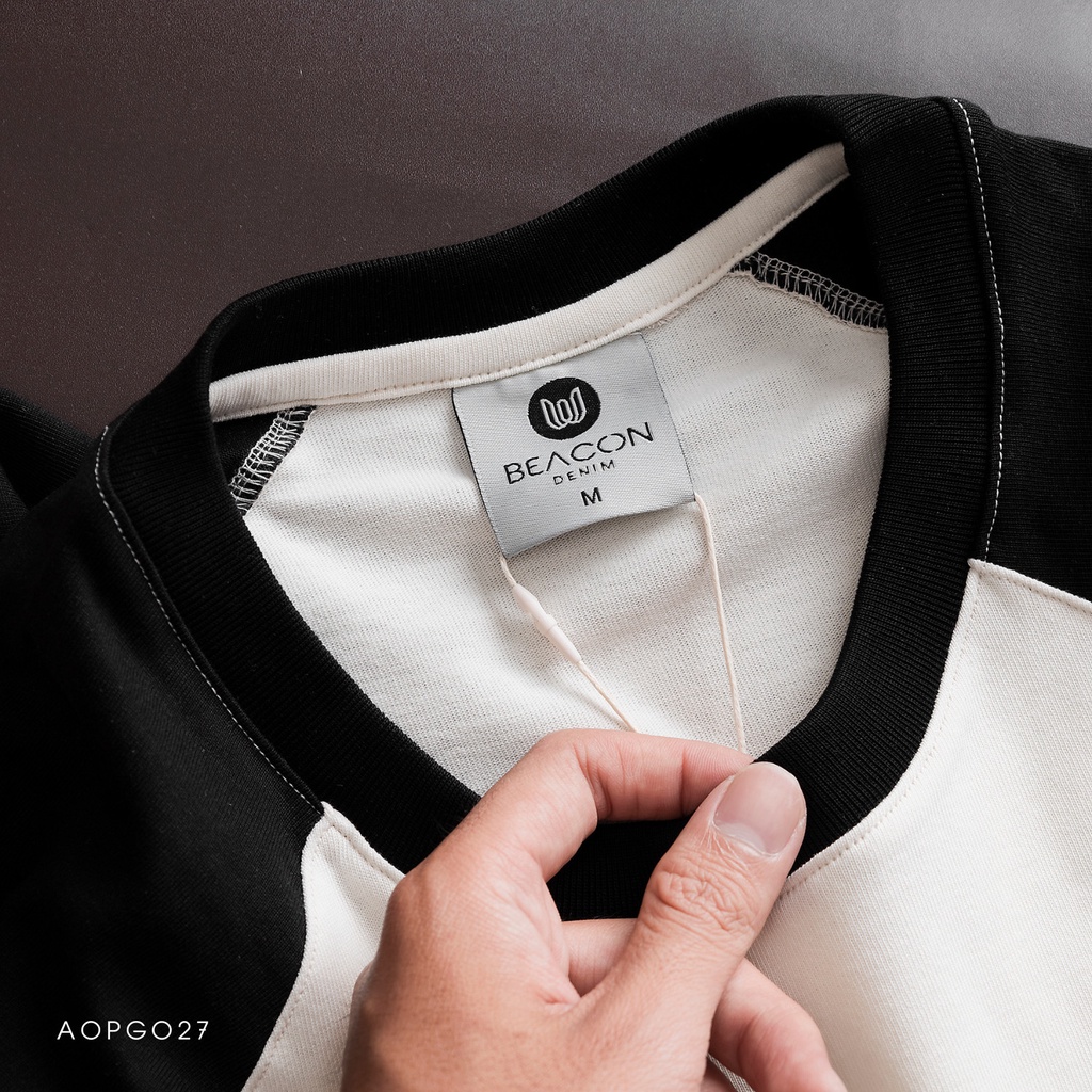 Áo Thun Nam Raglan Thêu Ngực Beacon BEACON DENIM Form Thường Basic AOPG27
