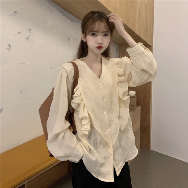 Áo Nữ Tay Dài Cổ Chữ V Thời Trang Quyến Rũ