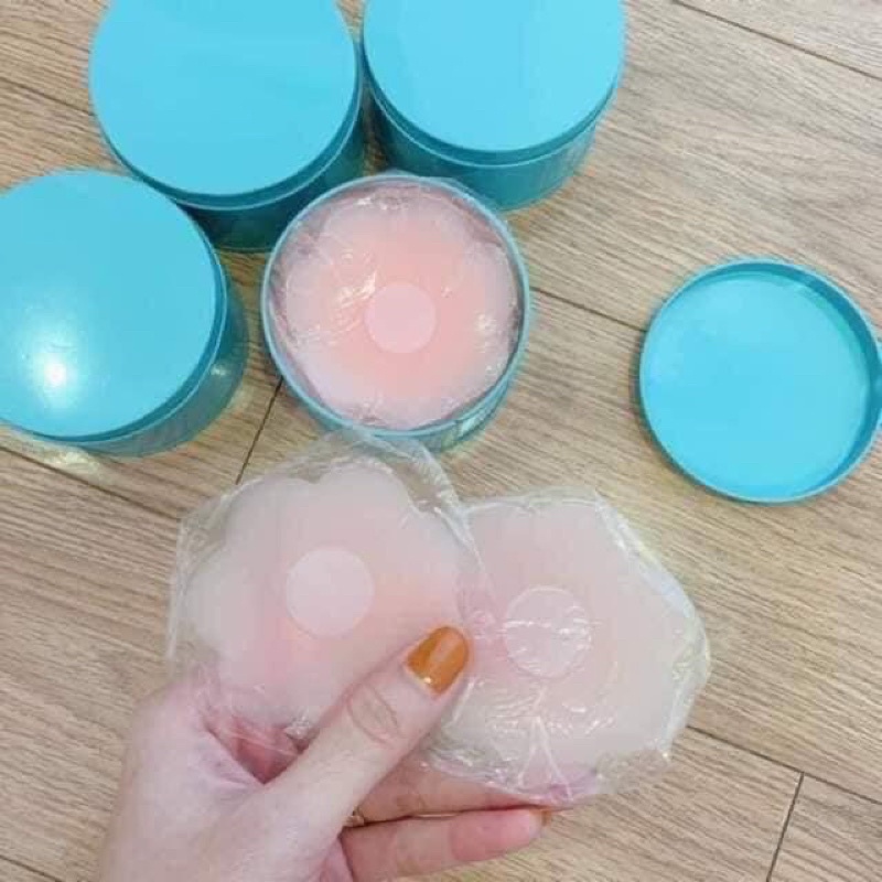 Hộp 10 Miếng 5 Cặp Dán Ngực Silicon siêu dính, dán Nhũ Hoa - Miếng Dán Ti