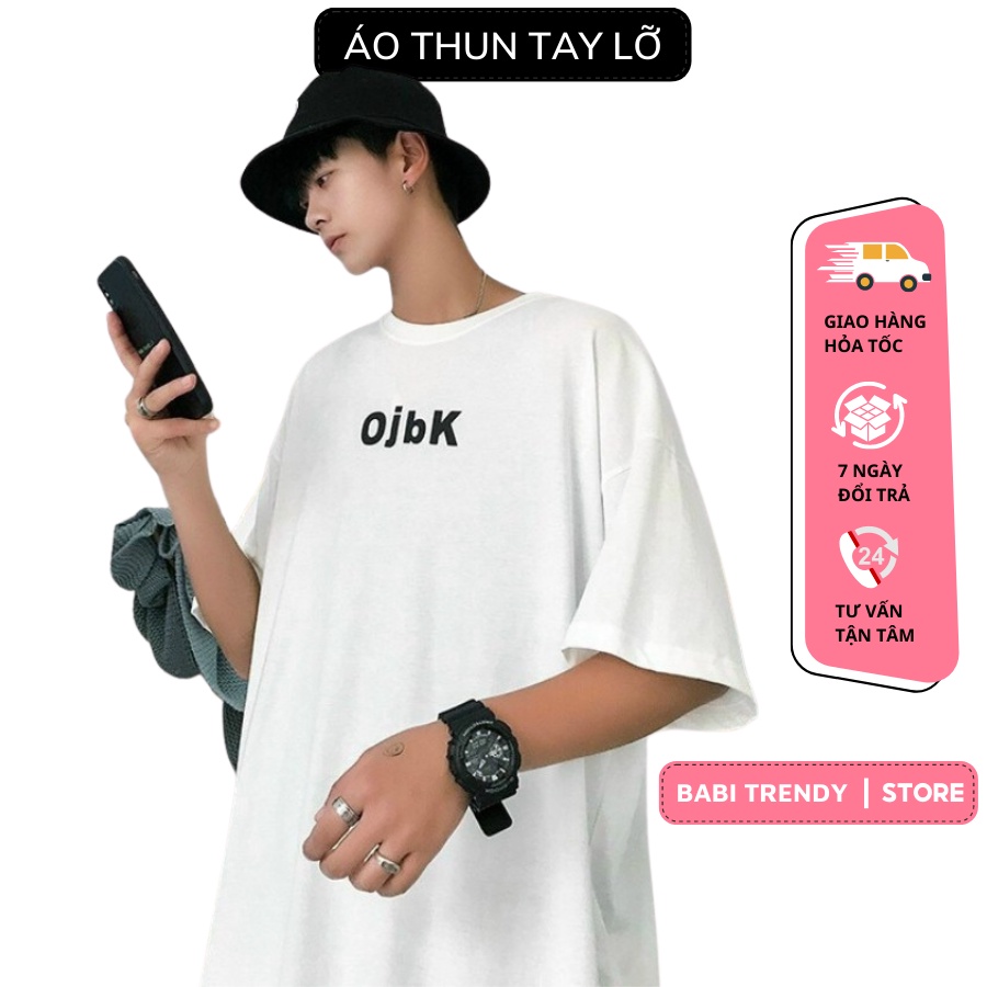 Áo Thun Tay Lỡ OJBK Phong Cách Hàn Quốc Unisex Form Rộng Trẻ Trung Năng Động - Babi Trendy ATIN98
