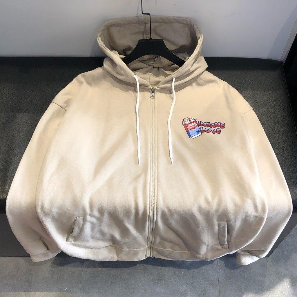 Áo khoác nỉ ngoại form rộng dây kéo INSANECLO LOVE có ảnh thật | BigBuy360 - bigbuy360.vn