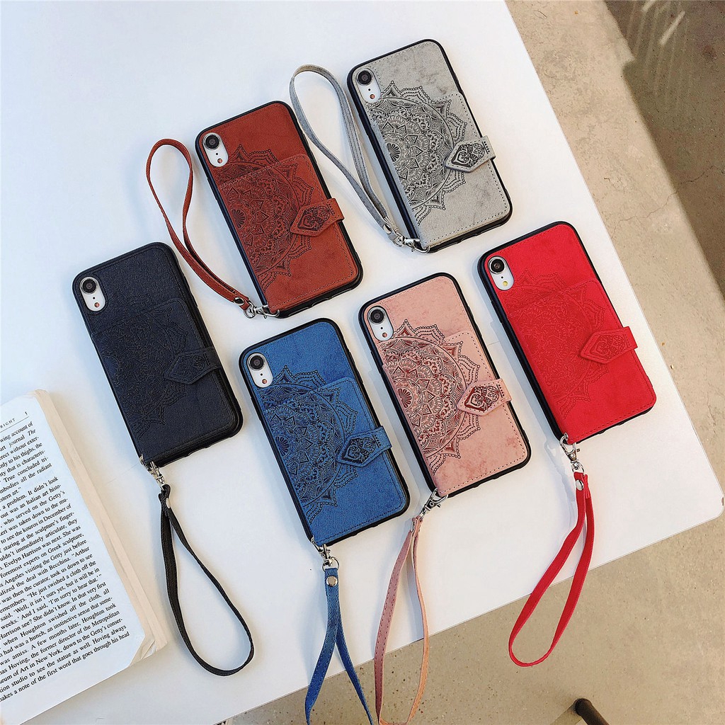 Bao da điện thoại PU nắp lật có ví đựng thẻ và giá đỡ cho Apple iPhone 6 6S 7 8 X XS Max XR Plus | BigBuy360 - bigbuy360.vn