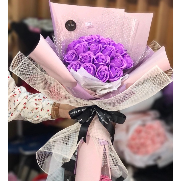 (Cuộn 45m) Ruy Băng Lụa Chữ 2,5cm Gói Hoa