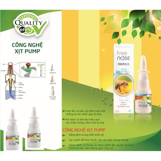 Xịt vệ sinh mũi trẻ em - Free nose Propolis - Làm ẩm và bảo vệ niêm mạc mũi, chống lại các tác nhân gây dị ứng.
