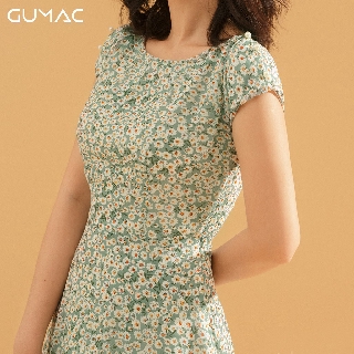 Đầm hoa vai nhún DA760 GUMAC