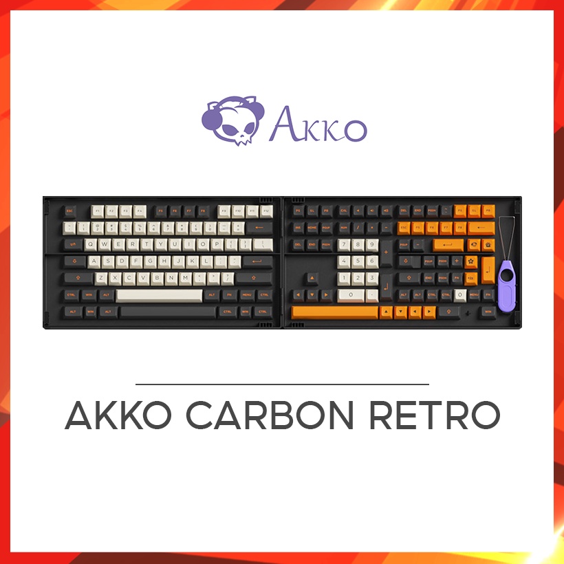 [Mã 44ELSALE2 giảm 7% đơn 300K] Set keycap AKKO Carbon Retro (PBT Double-Shot/ASA profile/158 nút)