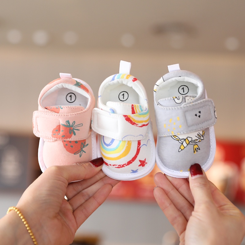 Giày Sneaker Đế Mềm Chống Trượt In Hình Thú Hoạt Hình Cho Bé Trai Gái 0-18 Tháng Tuổi 1 Tuổi