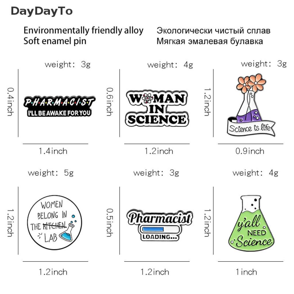 DayDayTo Chemistry Pharmacist Enamel Pin Science Metal Brooches Pins for Backpack Jewelry VN