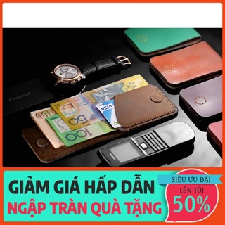 12.12 Ví sen 3, da bò thật, ví mini cầm tay cho nam và nữ đựng tiền và thẻ, bh 24 tháng 1 đổi 1