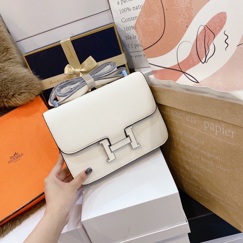 TÚI ĐEO CHÉO HM KELLY SIZE 18 23 TAG VÀNG KHOÁ CHỮ H FULLBOX