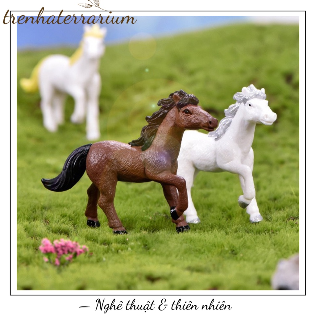 Tiểu cảnh ngựa pony vi cảnh trang trí bonsai, mô hình, terrarium