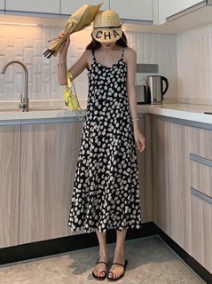 ĐẦM MAXI HOA CÚC HAI DÂY