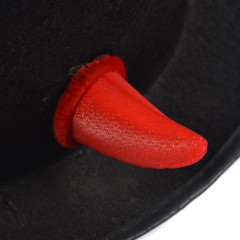 Comereally Mũ fedora Đính Sừng Ác Quỷ Dễ Thương Cho halloween