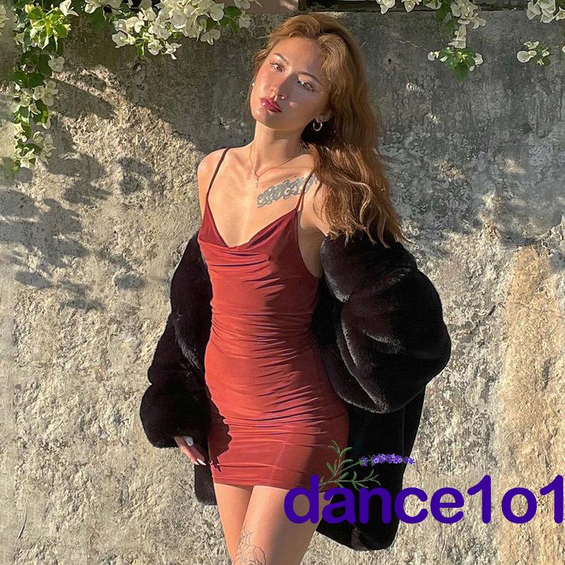 Đầm Nữ Cổ Thuyền Hở Lưng Màu Sắc Ngọt Ngào