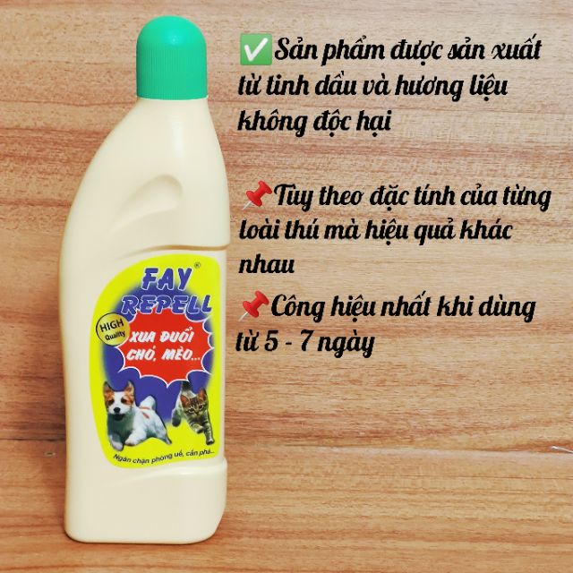 Xua đuổi chó mèo (ngăn chặn phóng uế, cắn phá) chai lớn 400ml