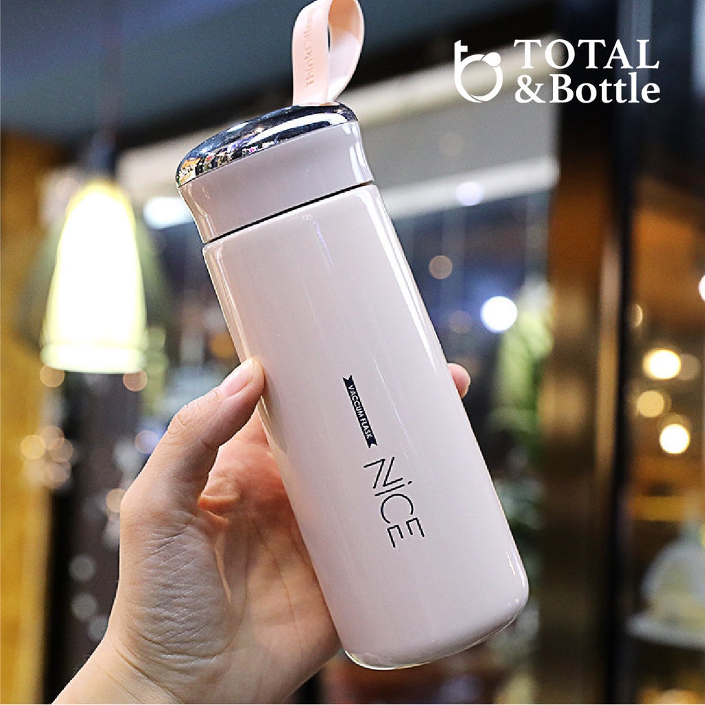 Bình nước thể thao, bình đựng nước thủy tinh Nice dễ thương 400ml - Total Bottle