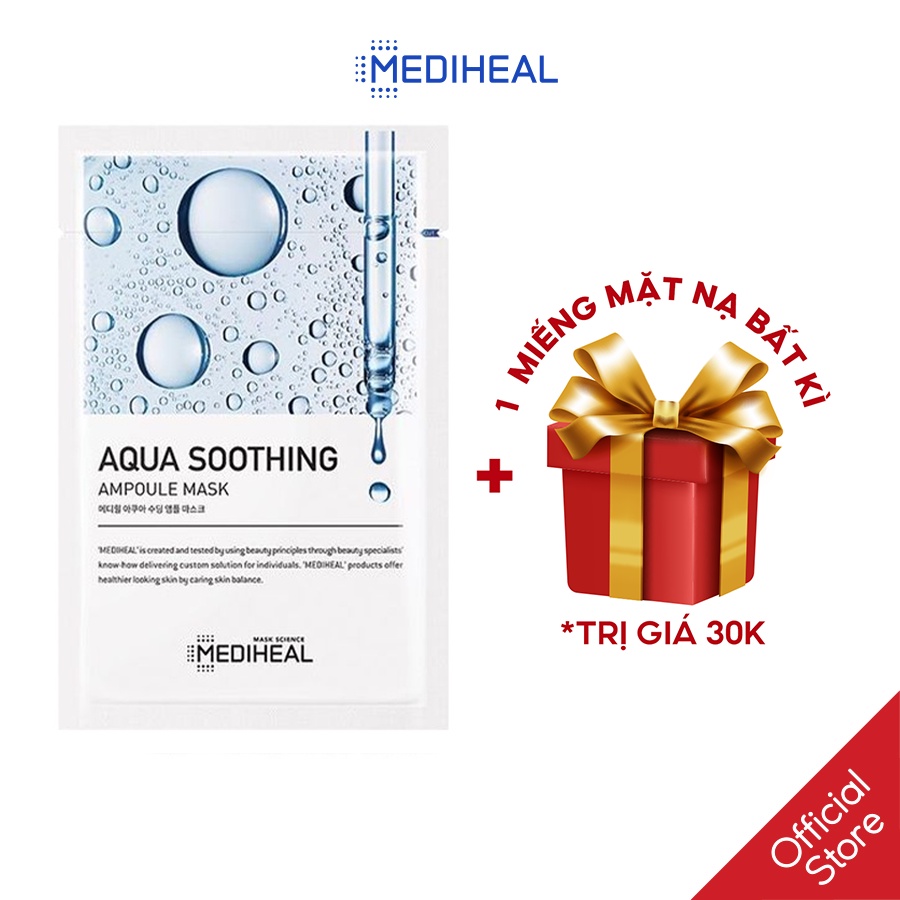 [Nhập mã COSMH22 giảm 8%] Mặt nạ cấp ẩm siêu dưỡng chất Mediheal Aqua Soothing Ampoule Mask 25ml [K201]